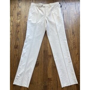 NEW Jack Victor Dress Pants Mens 34R Unhemmed Light Cream Trousers Hogan